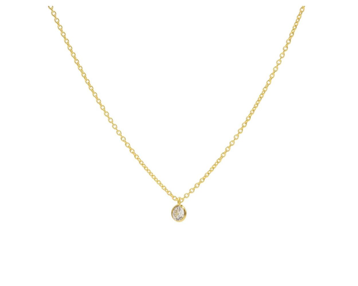 Karma Necklace Zirconia Dot - Gold plated