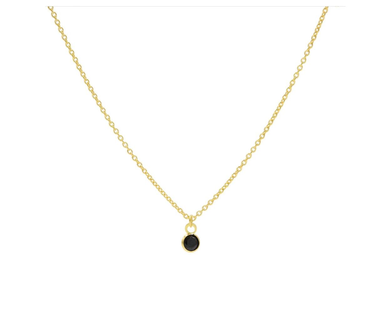 Karma Necklace Black Zirconia Dot - Gold plated