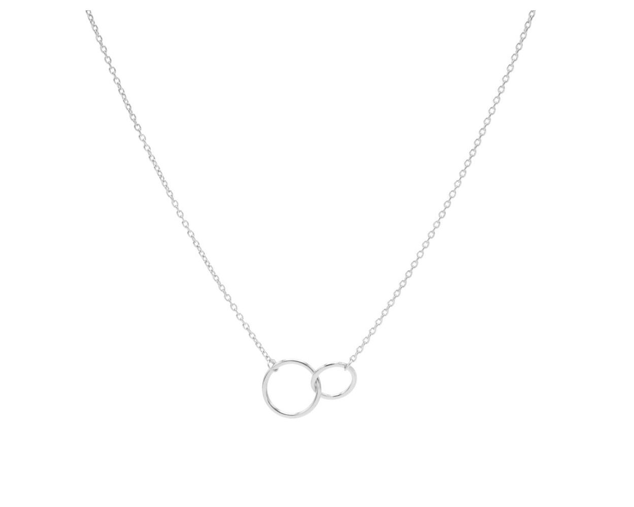 Karma Necklace Double Circle - Silver