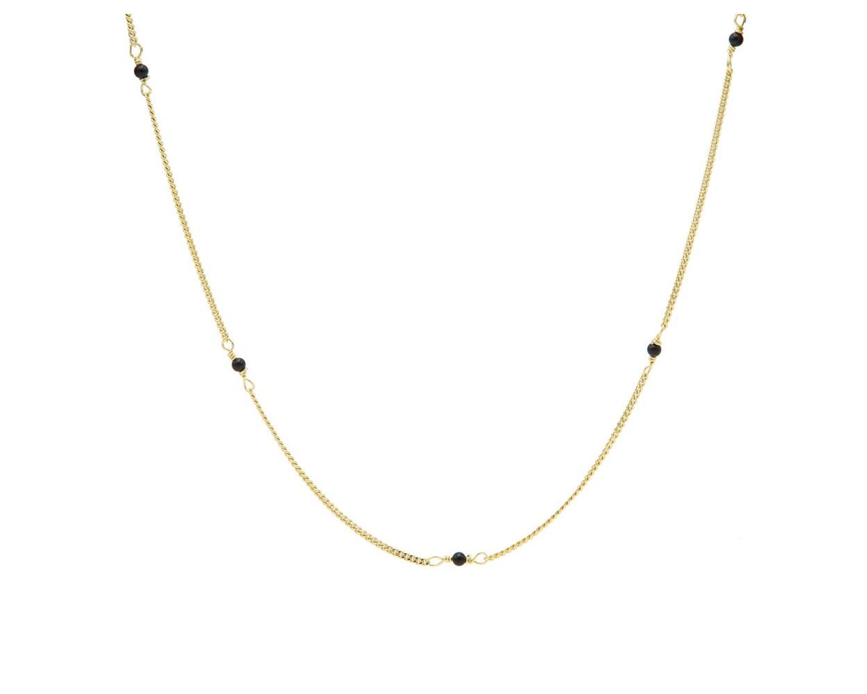 Karma Necklace Tiny Onyx - Gold plated