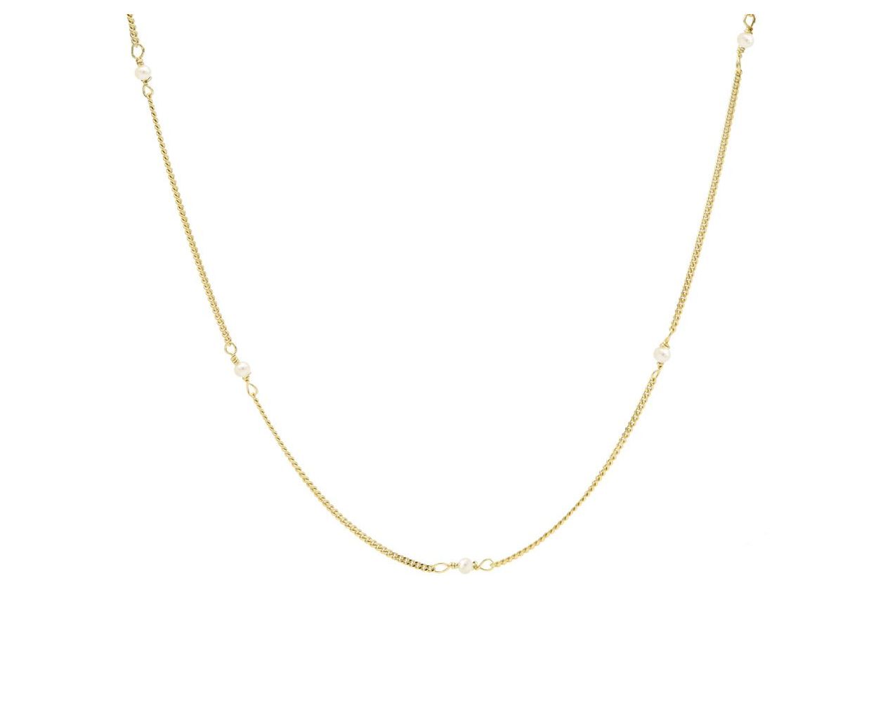 Karma Necklace Tiny Pearls - Gold plated