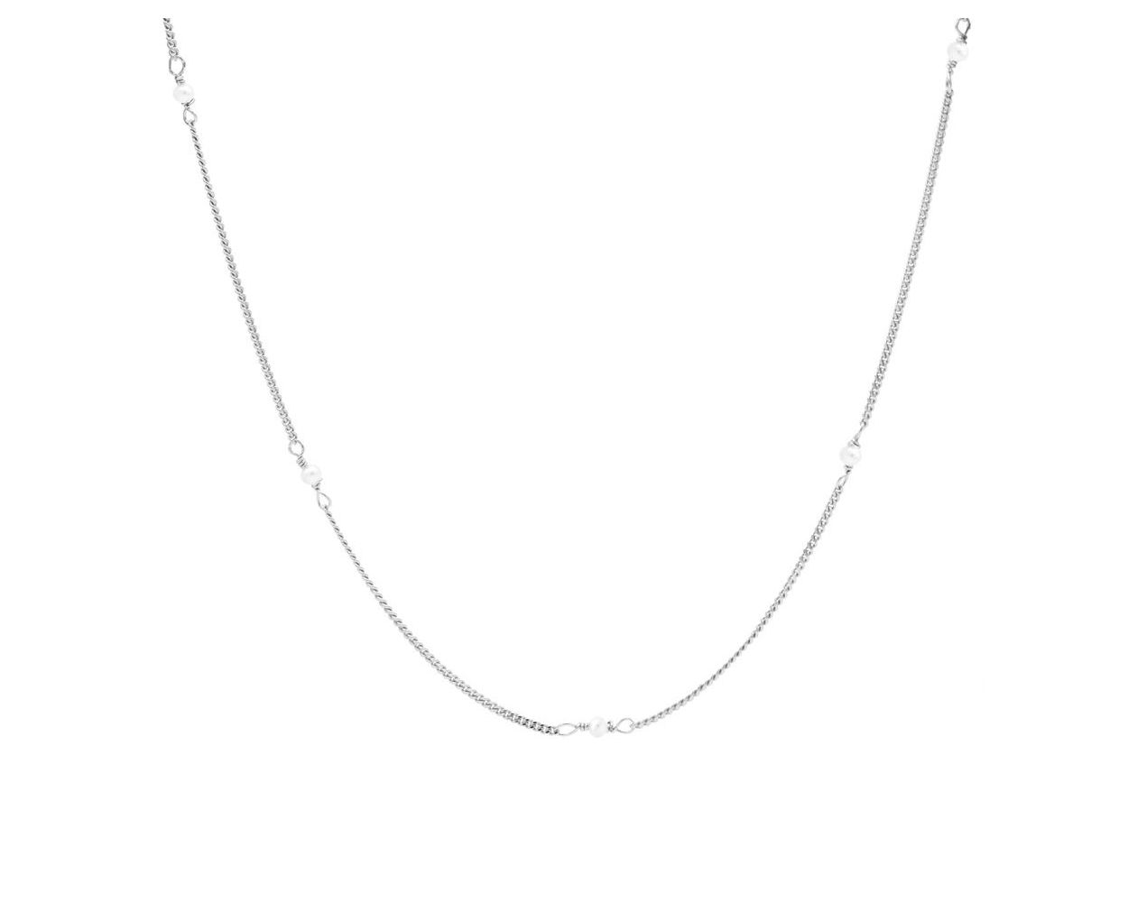 Karma Necklace Tiny Pearls - Silver